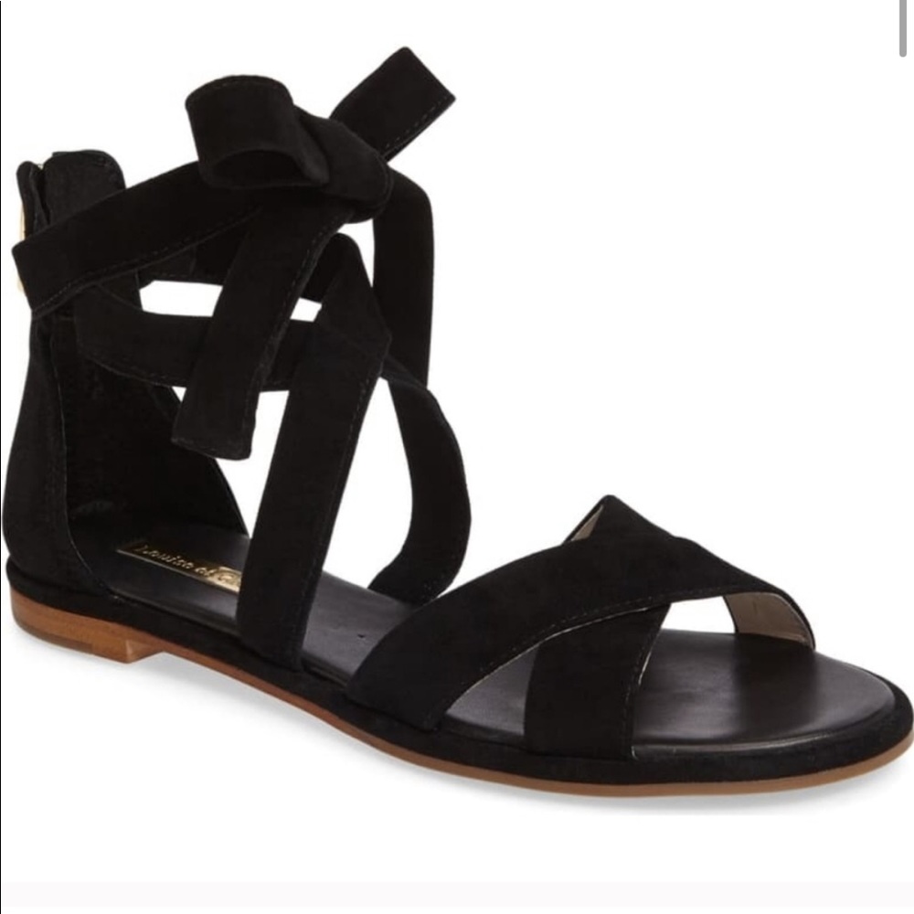 Louise et Cie Clover velvet Tie Wrap Sandals